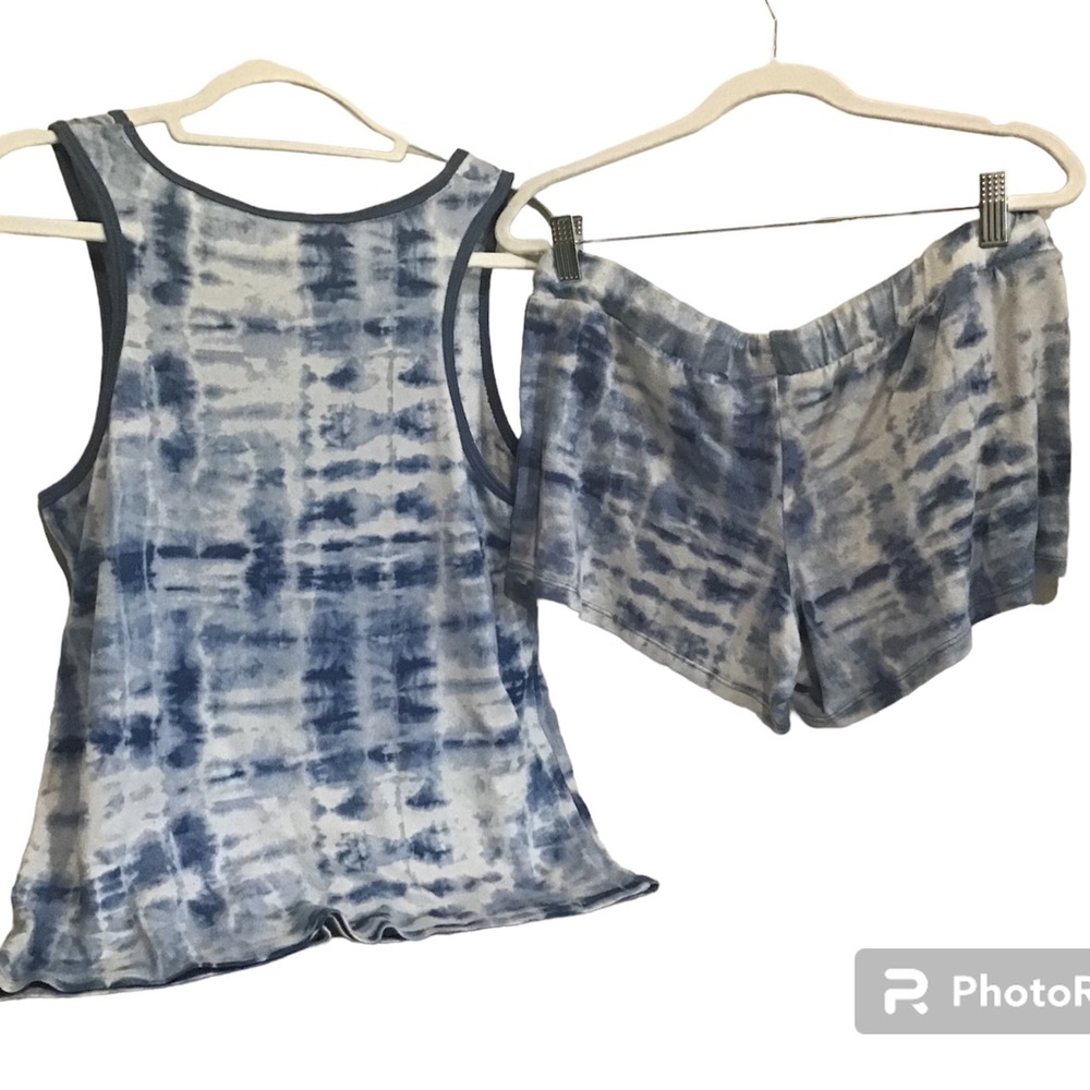 Lucky Brand Pajama Set Tank Top Lounge Shorts Women’s Size Medium Blue T… - Picture 3 of 6